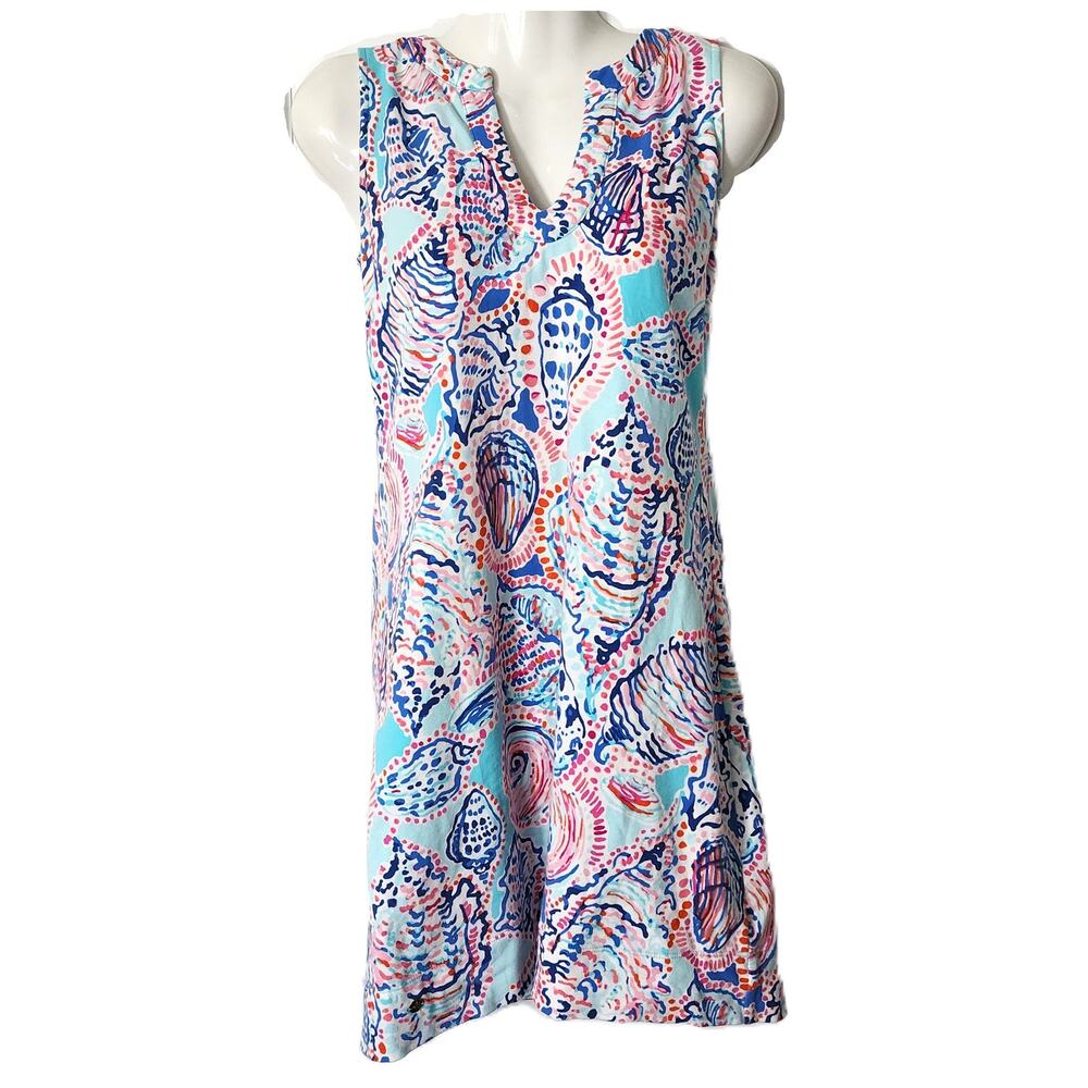 Lilly Pulitzer Estrada Sleeveless Shift Dress Shell Me About It Print M